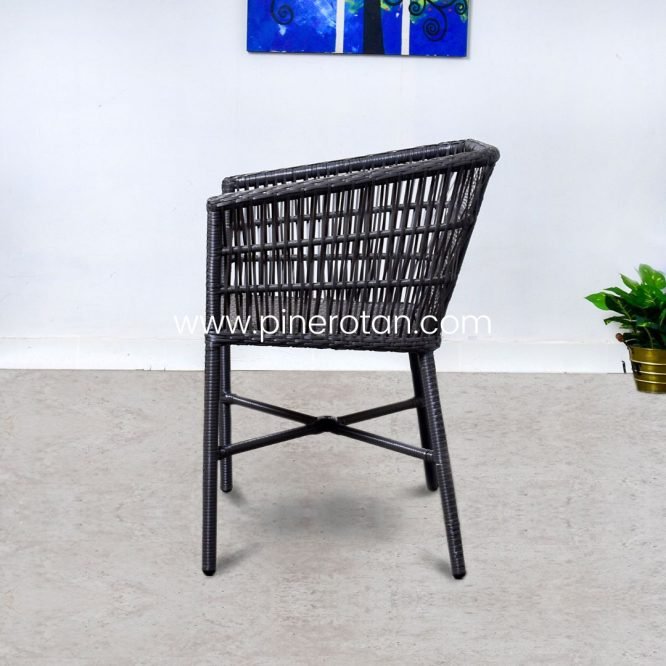 Set Kursi Teras Rotan Sintetis / Meja Kursi Teras - Salute Terrace Set - Coin Table - Slate Grey.