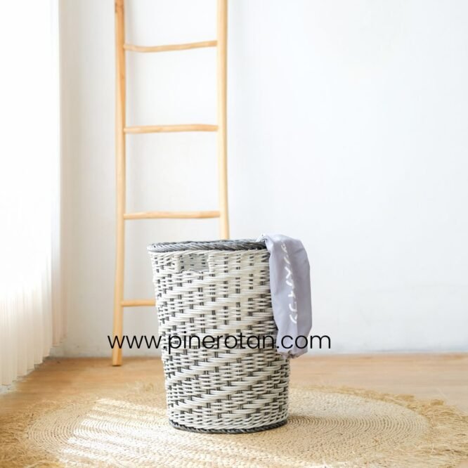 Keranjang Cucian Rotan Sintetis - Sakura Laundry Basket Set 2