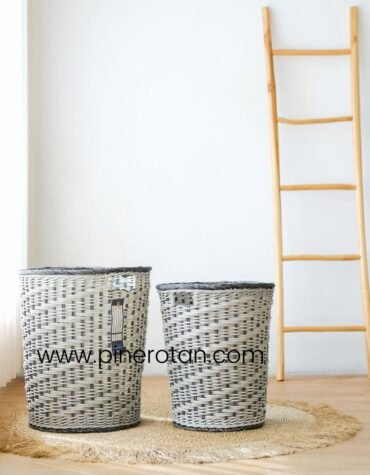 Keranjang Laundry Sintetis Rotan - Sakura Laundry Basket Set 2