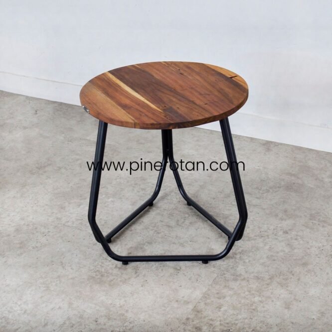 Meja Kafe Industrial Milan - Milan Table II Black Leg