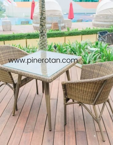 Set Meja Makan Outdoor - Caribia Dining Set - Palm sugar