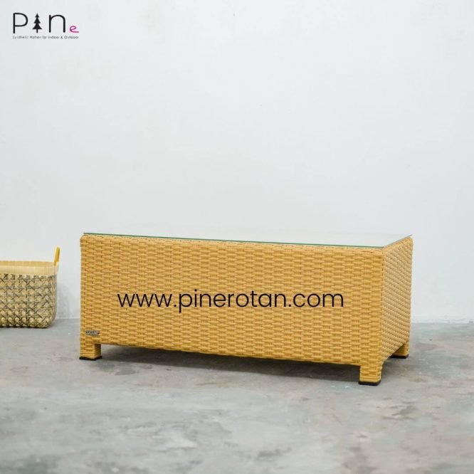 Set Sofa Tamu Teras Taman Outdoor Pine Rotan Sintetis Alaska Sofa - Honey Natural.