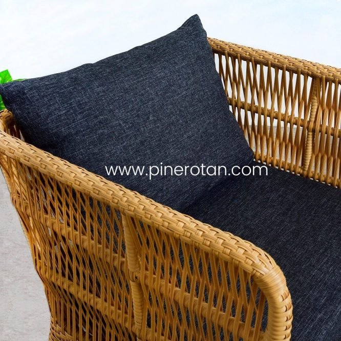 Sofa Tamu / Teras 1 Seater Minimalis Pine Rotan Sintetis - Salute Sofa 1 Seat