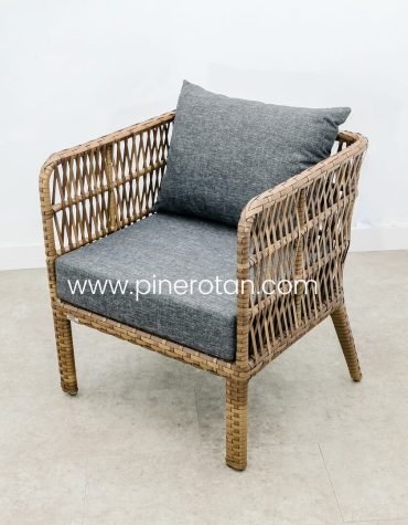 Sofa Tamu Rotan - Salute Sofa 1 Seat - Red Pine