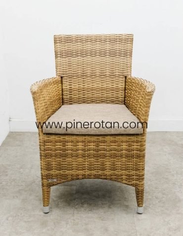 Kursi Tamu Rotan Sintetis - Kenko AC - Honey Streaky
