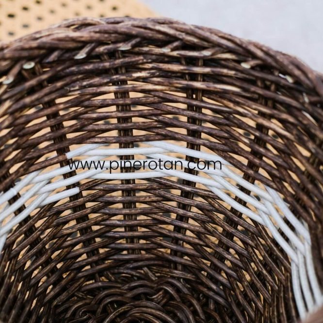 Wadah Tanaman Rotan Sintetis - Lolo Basket - Brown