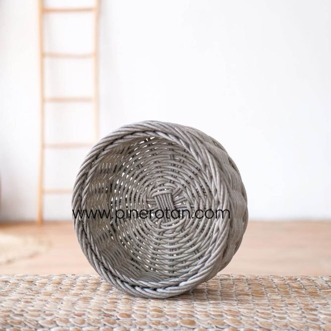 Keranjang Rotan - Sweet Round Basket - Grey