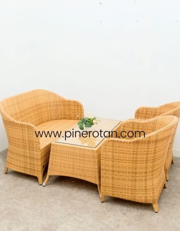Set Meja Tamu Rotan - Arthur LS - 2.1.1- Kenko CT - Plain Honey