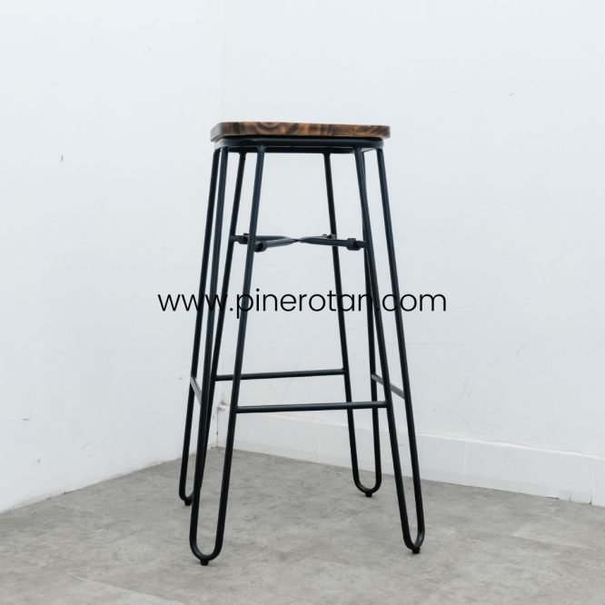 Bar Stool / Kursi Bar Cafe Minimalis Vintage - Dorian Square Bar Stool.