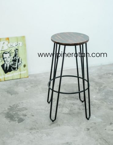 Kursi Bar Besi - Dorian Round Barstool