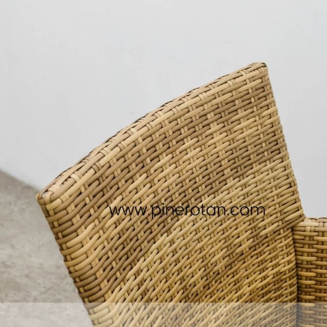 Set Meja Kursi Teras Taman Outdoor Pine Rotan Sintetis Minimalis - Kenko Terrace Set - Kenko Side Table - Honey Streaky.
