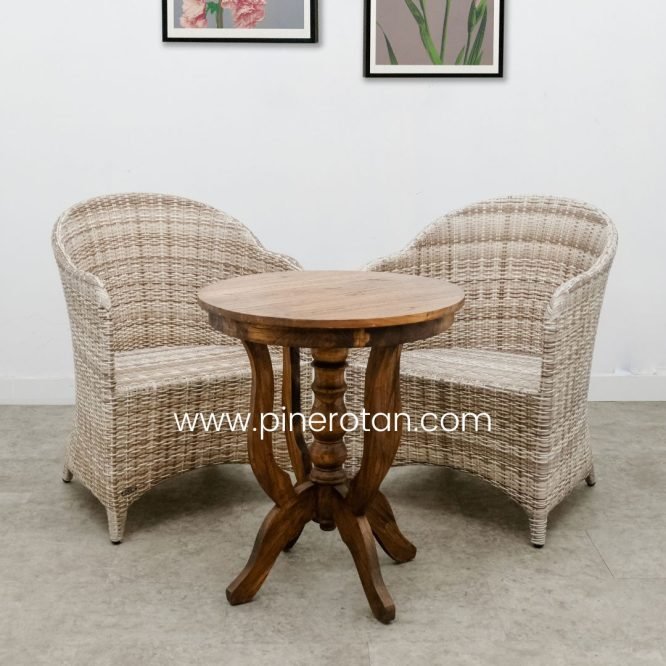 Kursi Outdoor Rotan Sintetis - Arthur TS - Coin Table - Shisil - No Cushion