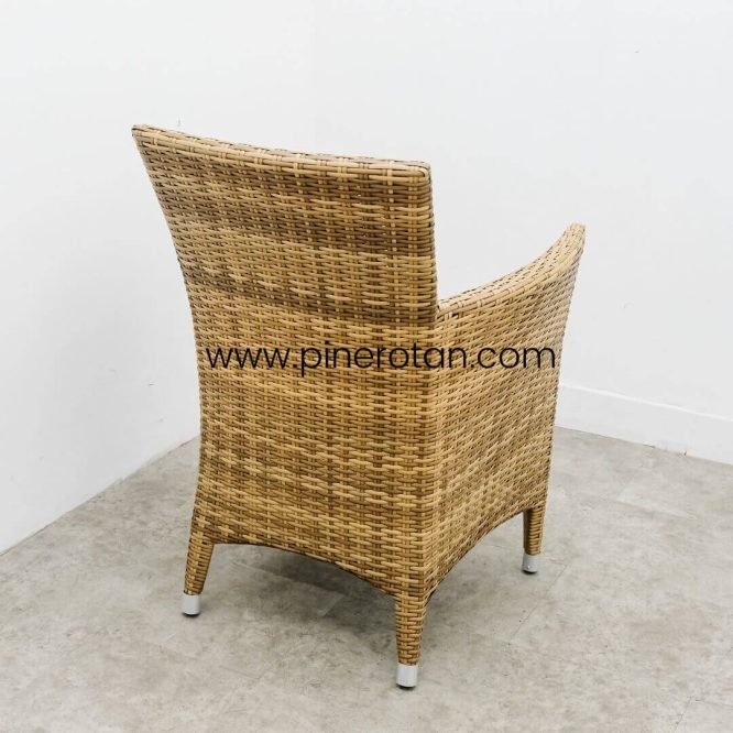 Set Meja Kursi Teras Taman Outdoor Pine Rotan Sintetis Minimalis - Kenko Terrace Set - Kenko Side Table - Honey Streaky.
