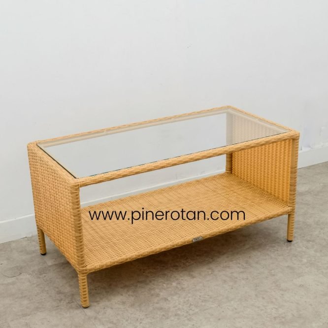 1 Set Meja Tamu Rotan Sintetis / Kursi Tamu - Arthur Living Set 4x1 - Fema Coffee Table