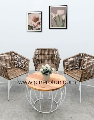Set Kursi Rotan Terrace - Salute Terrace Set - Labu CT - Red Pine