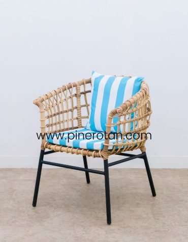 Kursi Teras Rotan Sintetis - Mali AC - Seashell