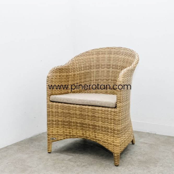 Set Kursi Teras Taman Outdoor Rotan Sintetis / Kursi Teras Minimalis - Arthur Terrace Set - Kenko Side Table - Honey Streaky.