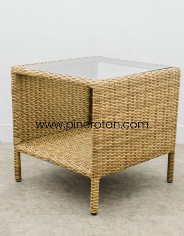 Meja Kotak Sintetis Rotan - Fema ST - Honey Streaky