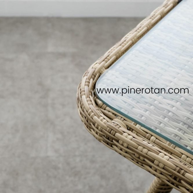 Meja Makan Outdoor Rotan - Fender DT - Seashell
