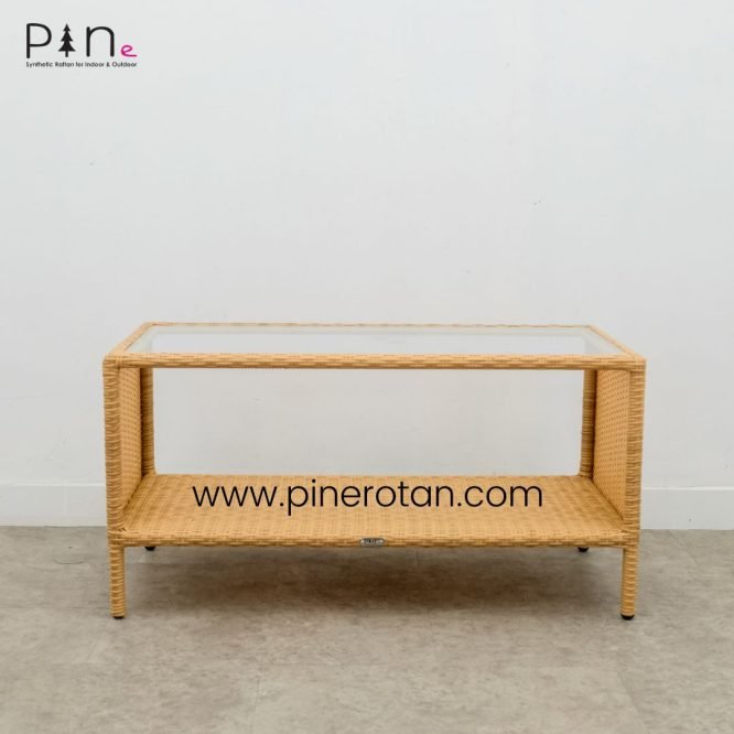 1 Set Meja Tamu Rotan Sintetis / Kursi Tamu - Arthur Living Set 4x1 - Fema Coffee Table