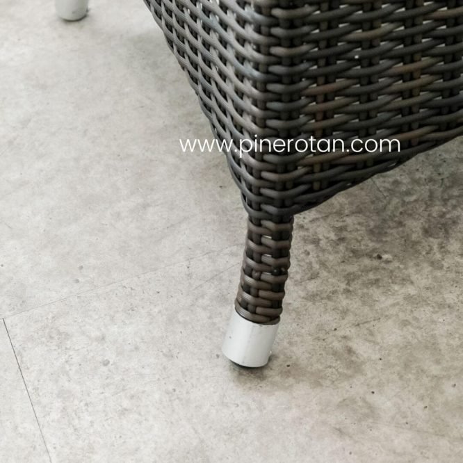 Meja Teras Anyaman Rotan - Kenko ST - Dark Brown