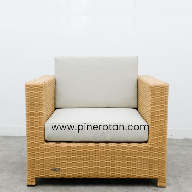 Sofa Tamu Minimalis Outdoor - Peru 1 Seat - Nat Honey