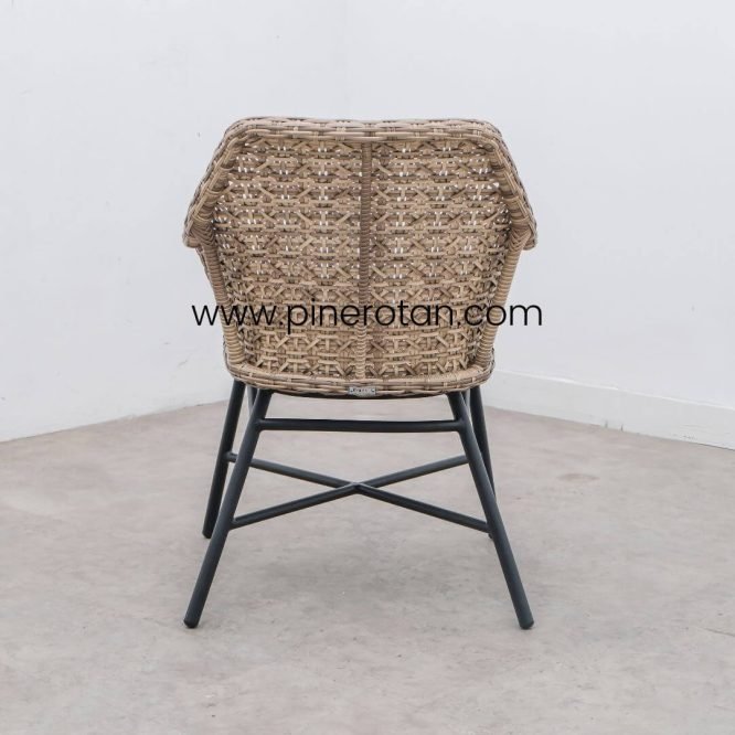 Kursi Rotan Sintetis Premium Outdoor Teras / Tamu / Makan Cafe Resto / Marlyn Arm Chair - Seashell
