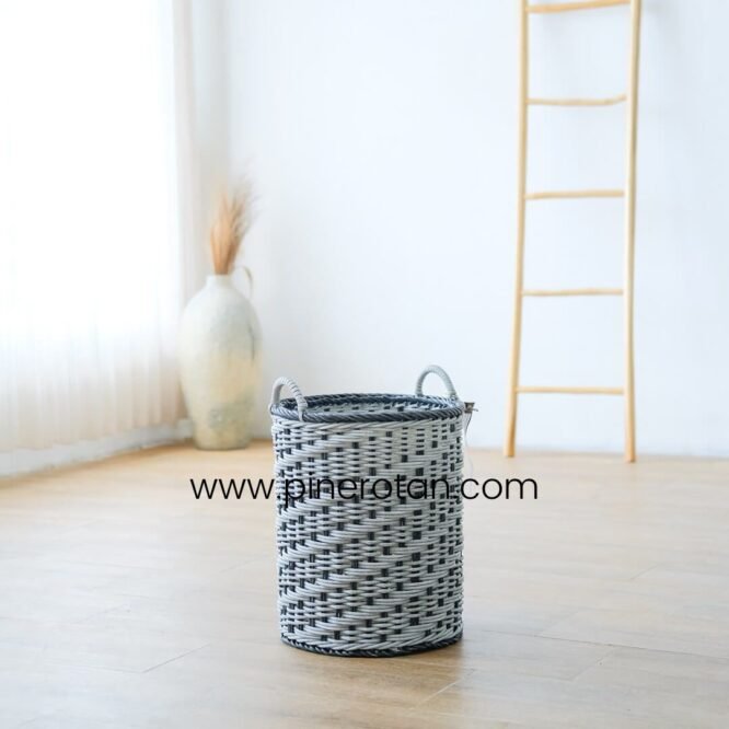 Basket Baju Grey Sakura - Sakura Basket - Handle Grey
