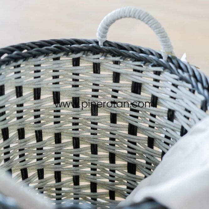 Keranjang Rotan Grey Sakura - Sakura Basket - Handle Grey