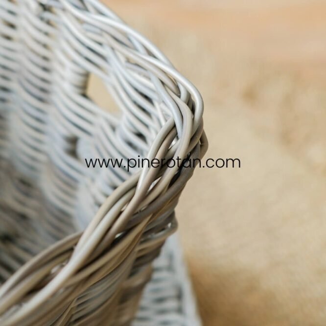 Keranjang Serbaguna Rotan Trapesium - Trapesium Basket - Kobo Grey