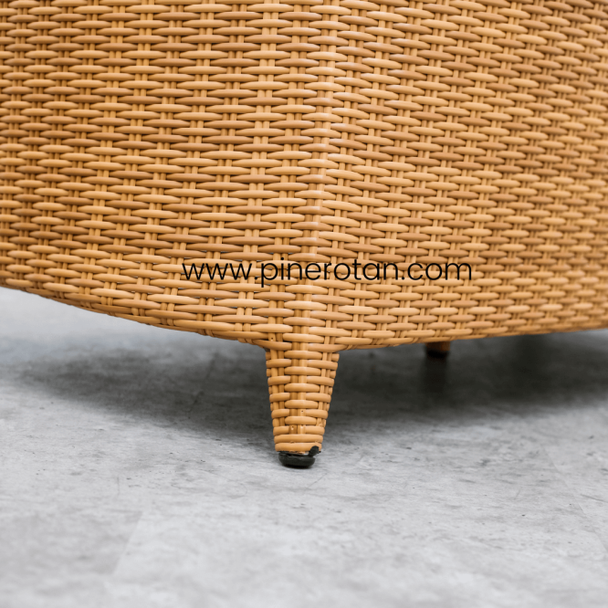 Kursi Tamu / Taman Outdoor Panjang 2 Seater Minimalis Pine Rotan - Arthur Arm Chair 2 Seat - Plain Honey