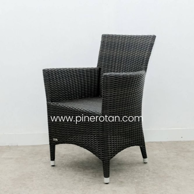 Set Meja Kursi Teras Taman Outdoor Pine Rotan Sintetis Minimalis – Kenko Terrace Set - Kenko Side Table - Darkbrown.