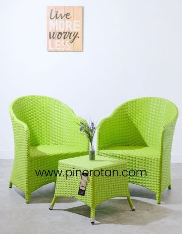 Set Teras Rotan - Arthur TS - Kenko ST - No Cushion - Green