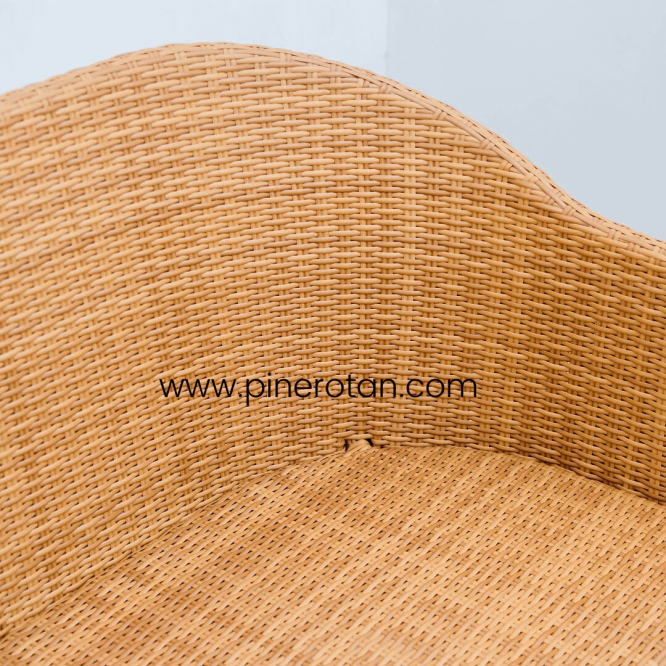 Kursi Tamu / Taman Outdoor Panjang 2 Seater Minimalis Pine Rotan - Arthur Arm Chair 2 Seat - Plain Honey