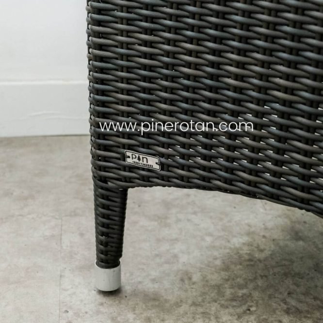Set Meja Kursi Teras Taman Outdoor Pine Rotan Sintetis Minimalis – Kenko Terrace Set - Kenko Side Table - Darkbrown.