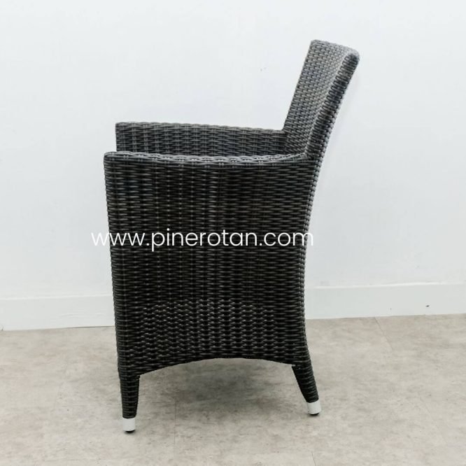 Set Meja Kursi Teras Taman Outdoor Pine Rotan Sintetis Minimalis – Kenko Terrace Set - Kenko Side Table - Darkbrown.