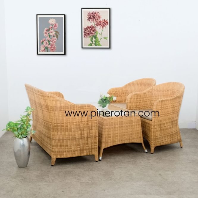 Set Meja Kursi Tamu - Arthur LS - Plain Honey