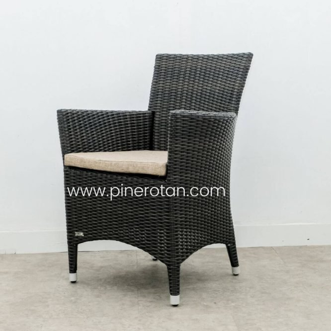 Kursi Teras Anyaman Rotan - Kenko AC - Dark Brown