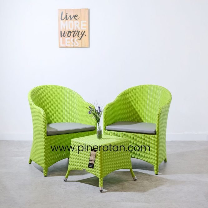 Set Teras Rotan - Arthur TS - Kenko ST - Green - Cushion