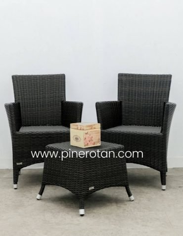 Set Kursi Teras Rotan - Kenko TS - Kenko ST - No Cushion - Dark Brown