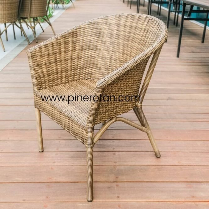 1 Set Meja Tamu Rotan Sintetis / Kursi Tamu –  Kingstone Living Set 4x1 - Fema Coffee Table - Palm Sugar