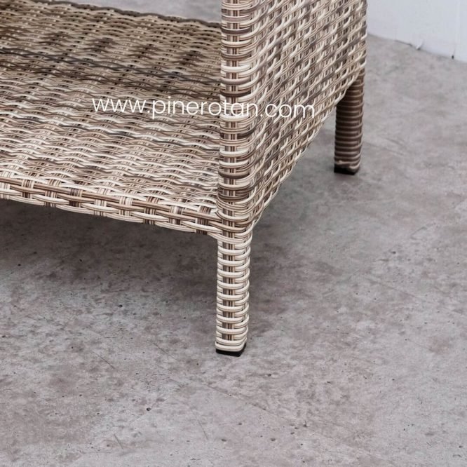 Set Kursi Teras Taman Outdoor Rotan Sintetis / Kursi Teras Minimalis / Arthur Terrace Set - Fema Side Table - Shisil