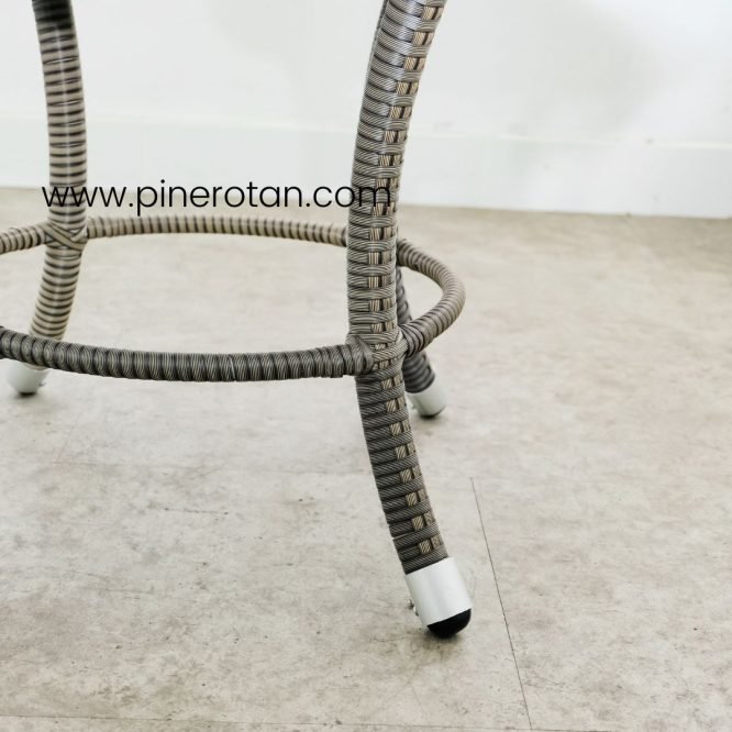 Set Kursi Teras Taman Outdoor Pine Rotan Sintetis - Arthur Terrace Set - Royal Side Table - Cappucino