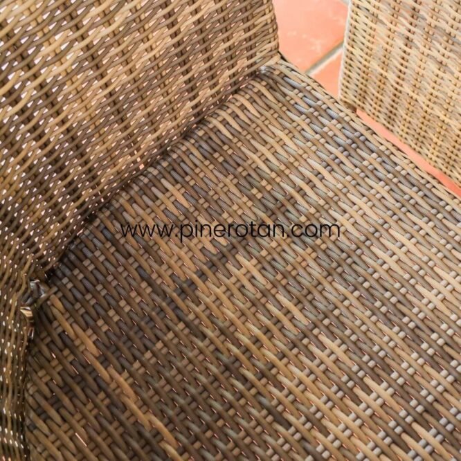 1 Set Meja Tamu Rotan Sintetis / Kursi Tamu –  Kingstone Living Set 4x1 - Fema Coffee Table - Palm Sugar
