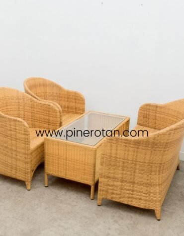Set Kursi Outdoor Rotan - Arthur LS 2.1.1-Fema CT-Plain Honey-No Cushion