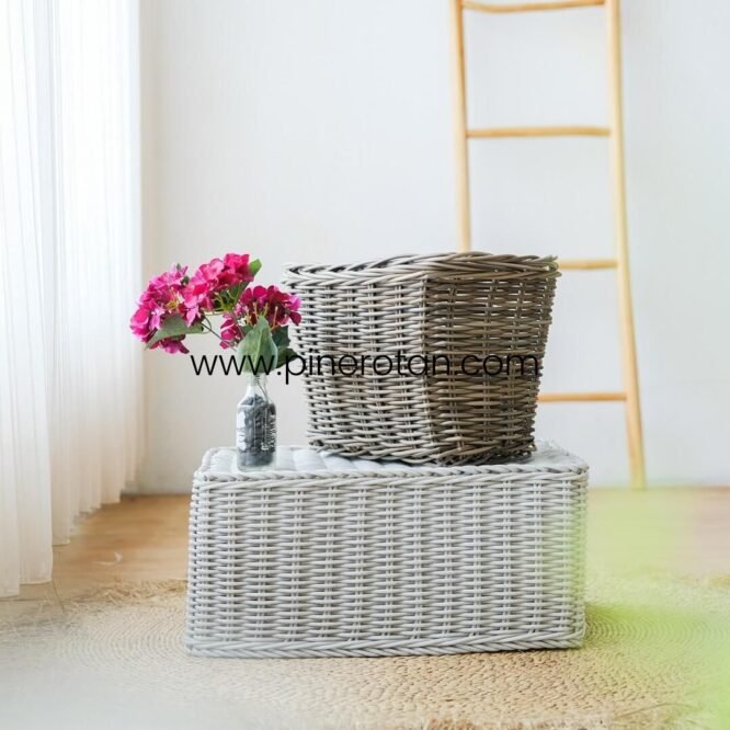 Trapesium Keranjang Rotan Serbaguna - Trapesium Basket - Kobo Grey