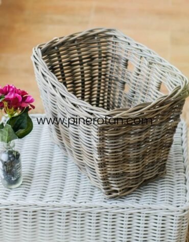 Trapesium Keranjang Serbaguna Rotan - Trapesium Basket - Kobo Grey