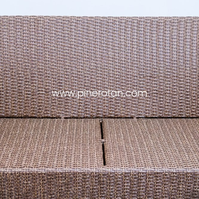 Meja Kursi Tamu Rotan Sintetis / Kursi Teras Minimalis / Kursi Pine Rotan - Kenko Arm Chair 3 Seat Without Cushion.