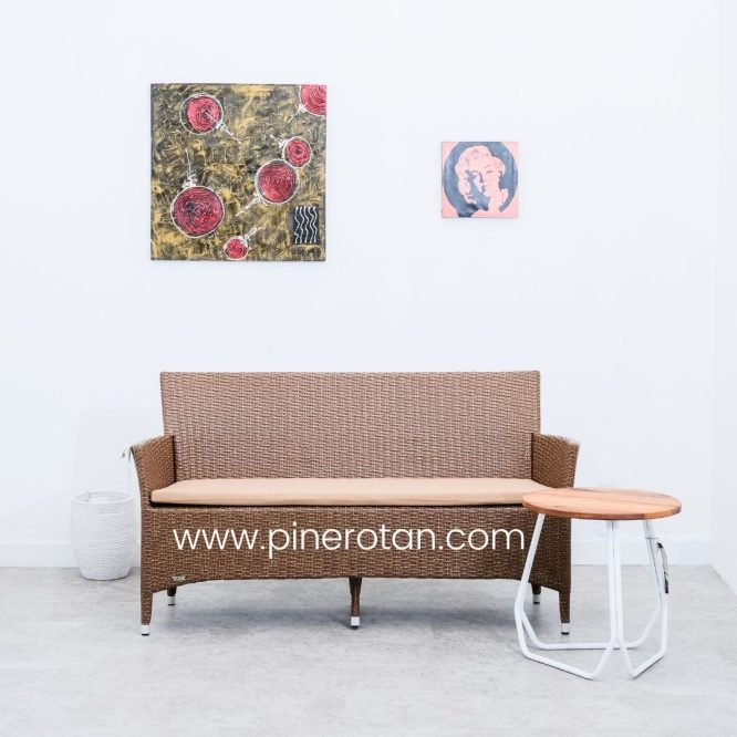 Kursi Tamu / Kursi Taman Pine Rotan - Kenko Arm Chair 3 Seat.