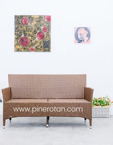 Kursi Tamu Rotan Sintetis - Kenko 3 Seat - Red Pulut